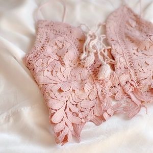 Pink Petal Spaghetti Strap Boho Cropped Top